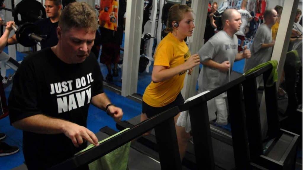 working out in the gym