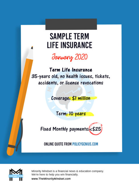 sample term life insurance
