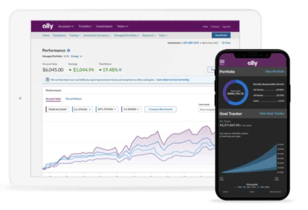 One of the top investment apps include Ally