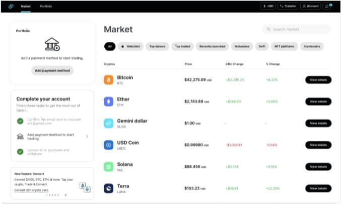 Kraken VS Gemini VS Coinbase